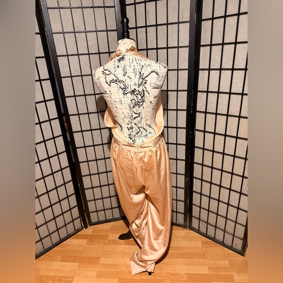 Nasty Gal Blush Satin Halter oh what a night culottes palazzo biscuit coquette - Picture 3 of 5